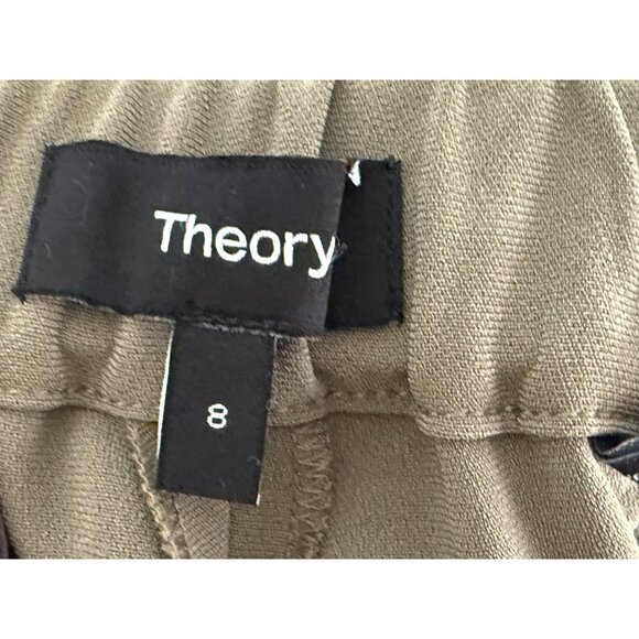 Theory Womens Olive Green Trecca Pull-On Modern Crepe Pants Size 8 - Picture 4 of 7